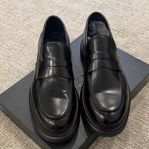 Stuart Weitzman Black Leather Men's Slip-Ons